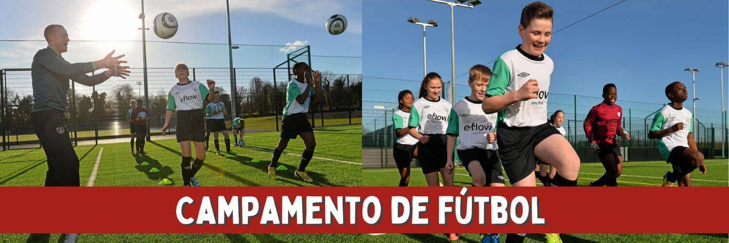 Banner con 2 fotos donde se ven a adolescentes realizando ejercicios de fútbol el fila