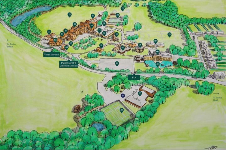 Plano de las instalaciones donde se realiza en campamento de verano en Londres