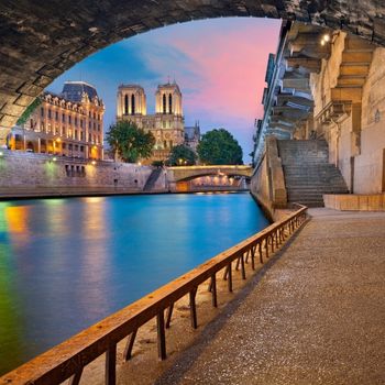 Vista de Notredame desde un puente del Sena