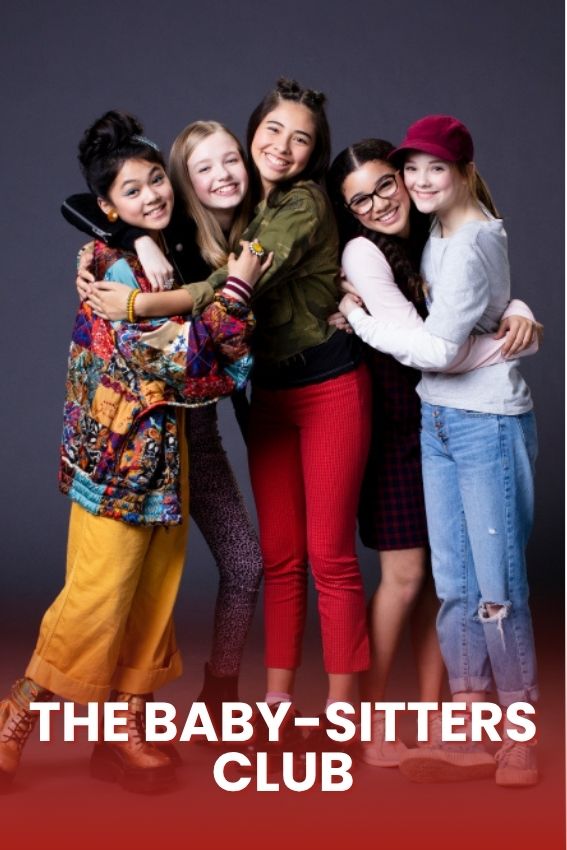 Actrices de la serie "The Bay-sitters club" posando en una foto de estudio