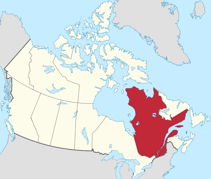 Mapa indicando la ubicación de Ontario dentro de las provincias y territorios de Canadá