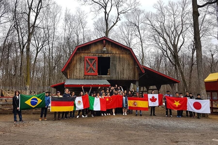 Grupo de estudiantes internacionales en Quebec