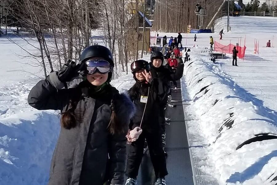 excursión a la nieve en la provincia del Québec