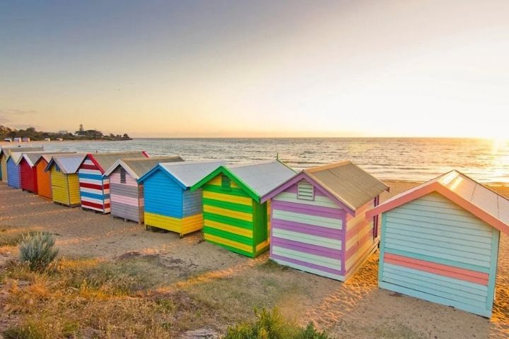 Casitas de colores en la playa de Brighton